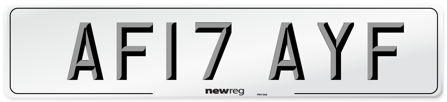 AF17 AYF Number Plate from New Reg